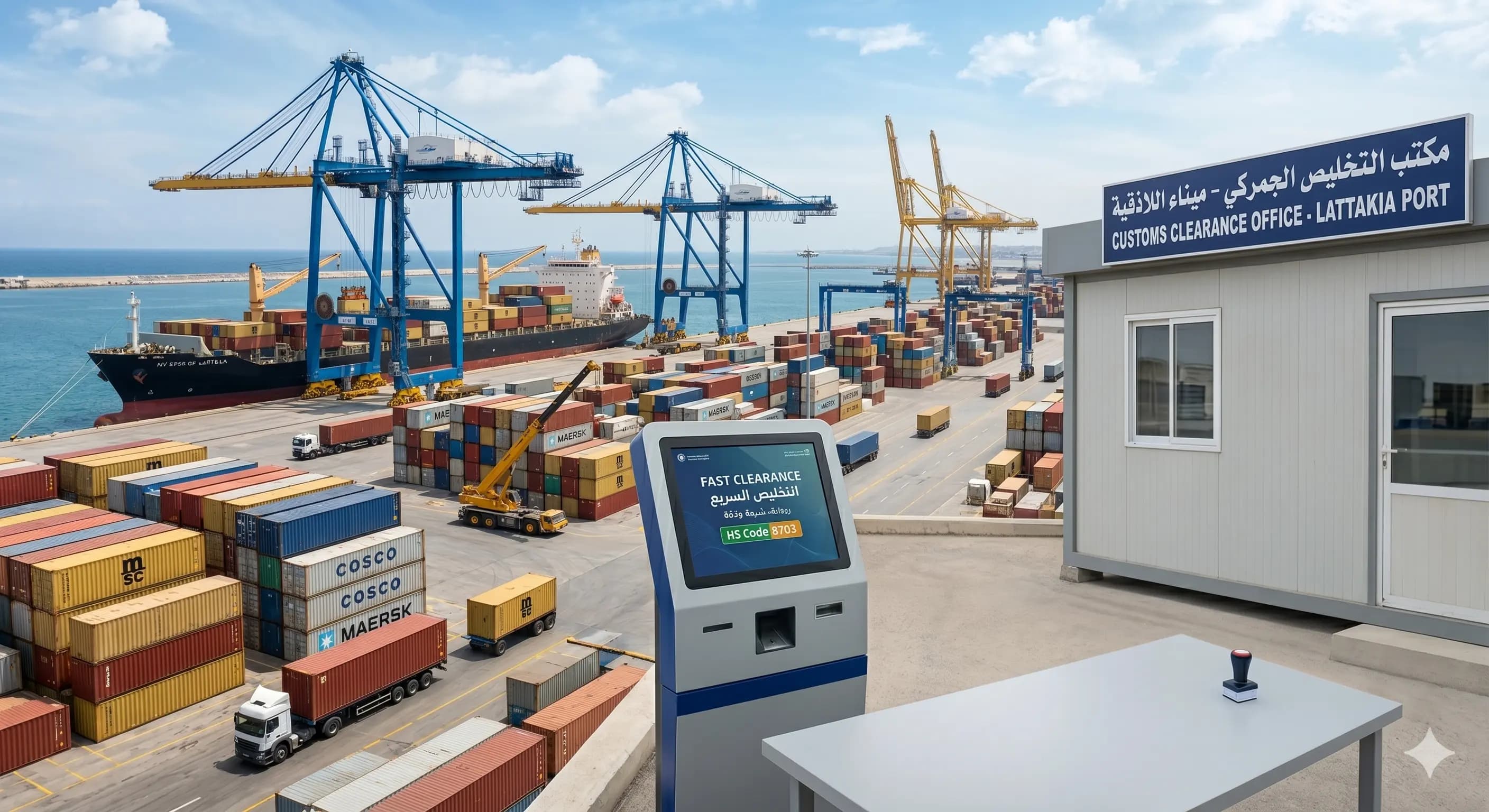 Lattakia Port crane operations